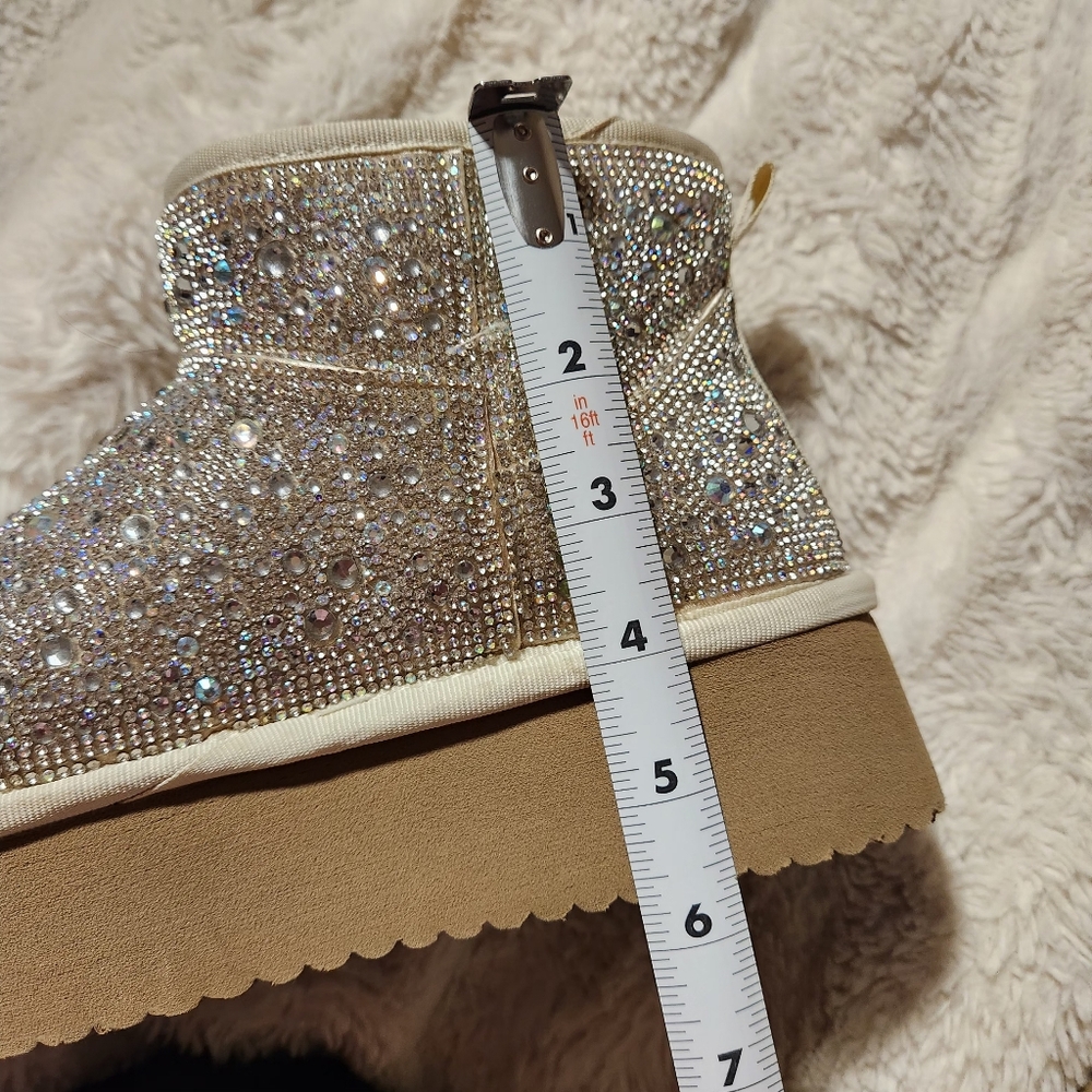 Hey Girl by Corkys Womens Sz 6 Booties "Homebody" All Over Rhinestone Platform - Picture 6 of 13